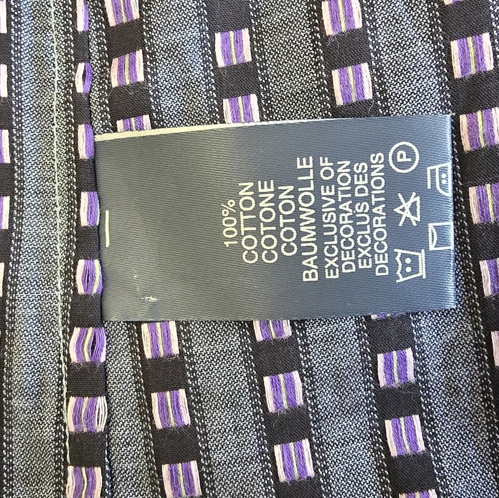 Robert Graham Shirt 3XL Blue Purple Texture Black Paisley Cuffs - Picture 11 of 12
